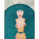 Zeppel-Sperl "Nackte Frau vor grünem Hintergrund"